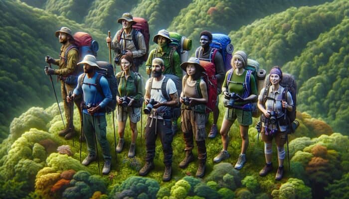 How to Create Niche Video Content for Audiences: Passionate hikers on off-the-beaten-path trails with eco-friendly gear, showcasing niche audience interests.